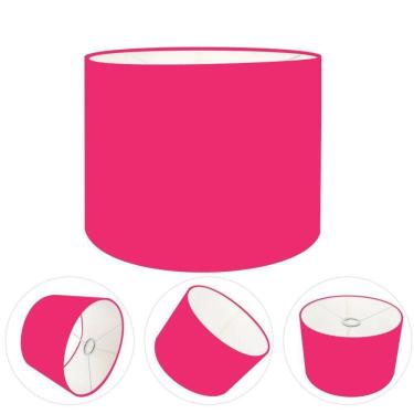 Imagem de Cúpula Abajur E Luminária Cilíndrica Vivare Cp-7016 ø35x30cm - Bocal Nacional Rosa-pink