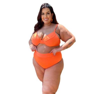 Imagem de Biquíni Plus Size Hot Pants Meia Taça Retrô Canelado - Califórnia Bras