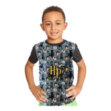 Imagem de Camiseta Infantil Harry Potter Full Print Ref:387 - smoke, Preto, 10