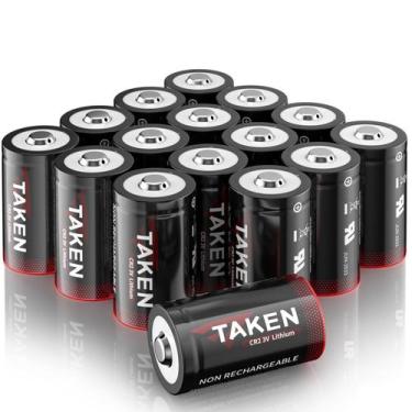 Imagem de Bateria de lítio CR2, não recarregável, 3V 850mAh, pacote com 16 - Tak