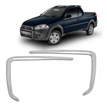 Imagem de Aplique Cromado Moldura Superior do Farol de Milha Fiat Strada Working 2014 à 2019 Par