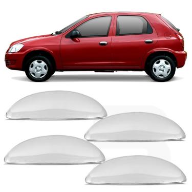 Imagem de Aplique Cromado Maçaneta Chevrolet Celta 2000 à 2014 Prisma 2006 à 2012 4 Portas