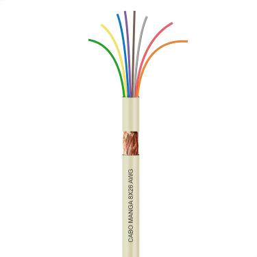 Imagem de Cabo Manga 8x26 AWG - com Blindagem Bege - 50 Metros