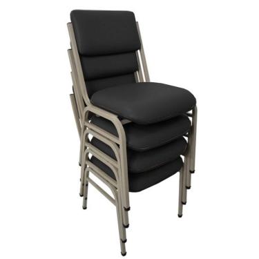 Imagem de Kit com 4 Cadeiras para Auditórios Linha Hotel Smart Preto