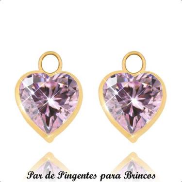 Imagem de Pingentes em Ouro 18k Coração 6mm para Brinco - Paulistana Joias, Rosa