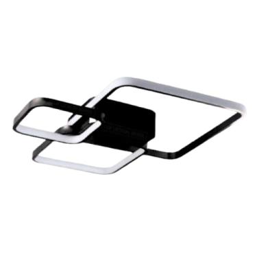 Imagem de Plafon Lustre Moderno Dourado com 3 Quadros e Controle Remoto Iluminação LED Bivolt Elegância e Sofisticação para Sala e Quarto LUX DESIGN