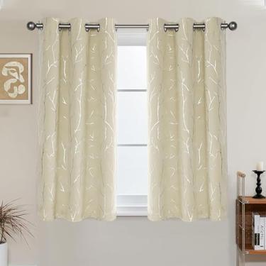 Imagem de BUHUA Cortinas curtas de 101,6 cm de comprimento, painéis pretos de beliche para trailer, cortinas de janela de cozinha sobre a pia, cortinas blackout com isolamento térmico para janelas pequenas (2