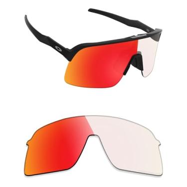 Imagem de Alphax Lentes de reposição adaptáveis fotocromáticas espelhadas não polarizadas vermelhas para óculos de sol Oakley Sutro Lite OO9463
