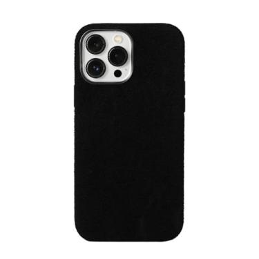 Imagem de Capa de couro de carro de camurça macia para iPhone 13 14 Pro Max 14Pro 13Pro 13 Mini 14 Plus Capa traseira magnética, preta, para iPhone 14 Plus