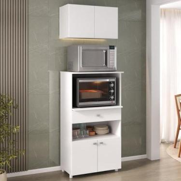 Imagem de Kit Armário De Cozinha 62,5cm Com Balcão Para Forno/micro-ondas Multim