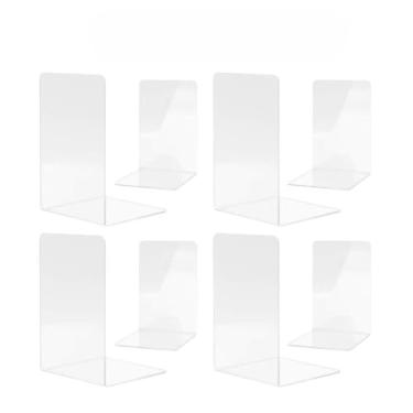 Imagem de Apoiador de Livro, Suporte de Livros Bibliocanto Acrílico Transparente Organizador Estante Estudo Livro(8x Transparentes)