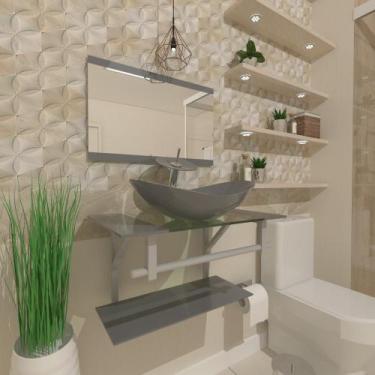 Imagem de Combo 2 em 1 - Gabinete  60cm Sérvia + Torneira Ibiza - EKASA, Prata