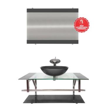 Imagem de Gabinete de Vidro 90cm para Banheiro Itália - EKASA, Grafite