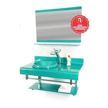 Imagem de Gabinete de Vidro 90cm para banheiro Alemanha - EKASA, Verde