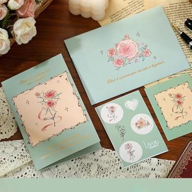 Imagem de Presentes de cartão de casamento de aniversário de dia dos namorados para namorada namorado ele ela romântico floral cartões de felicitações para mulheres homens esposa marido - verde