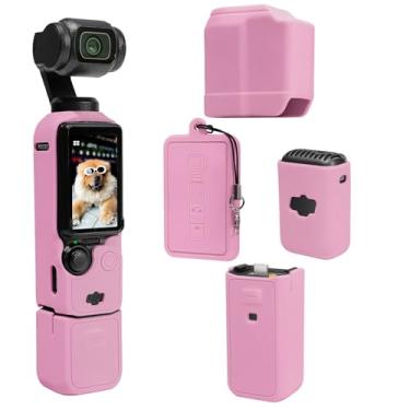 Imagem de TYUANDOUER Capa Protetora De Silicone Macio Para Pocket 3, Compatível Com Dji Osmo 3 Creator Combo, Tela Leve Acessórios - Rose