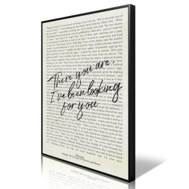 Imagem de Sarah J Maas Books Canvas Wall Art, There You Are Quote A Court of Thorns and Roses Poster, Impressão literária livro preto e branco, biblioteca Reading Nook Art Gift para amantes de livros 40 x 61 cm
