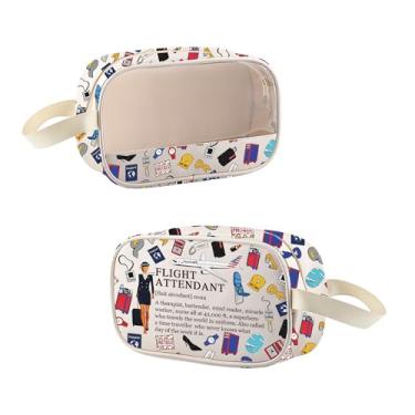 Imagem de MEIKIUP Bolsa de viagem cosmética aeromoça para comissária de bordo, bolsa de maquiagem para aeromoça, Comissário de bordo TMG, Moderno