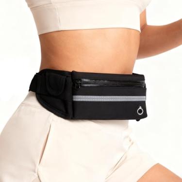 Imagem de Pochete fina para cinto de corrida, bolsa reflexiva para trilhas, ciclismo, treino, cinto de corrida, suporte de telefone para viagem e acessórios de corrida, Preto, Pacote de cintura