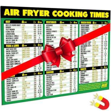 Imagem de Air Fryer Cooking Times Magnetic Cheat Sheet - Extra Grande Fácil de Ler 28 cm x 21,6 cm Acessório de Cozinha Airfryer - Ímã de Guia de Referência Rápida para Mais de 90 Alimentos Populares Airfry -