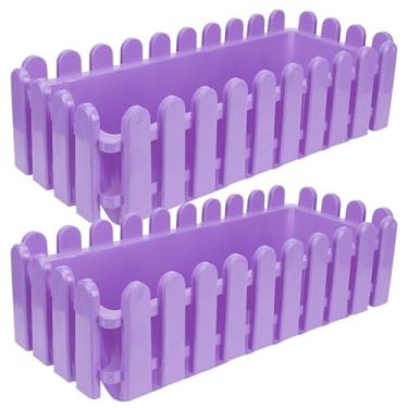 Imagem de 2pcs Rectangular Planter Box for Outdoor Plants Decorative Container for Patio Garden Vegetable Herb Planting for Fencing and Railings