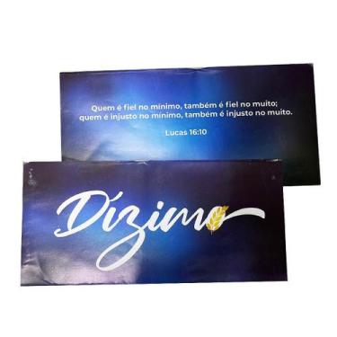 Imagem de Envelope Especial Dízimo Azul Colado 23x10cm - 50 Unidades - no-brand