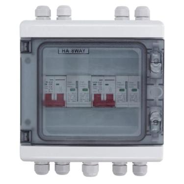 Imagem de Caixa de Combinador Solar Solar DC500V, Protetor de Surge 32A, Provo de água IP65, para Casa, RV, de Geração de Energia da Grade Com Componentes DC Confiáveis, 8.5x3.7x8.3in