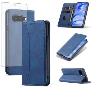 Imagem de Asuwish Capa carteira flip para celular Google Pixel 9A com protetor de tela de vidro temperado, fecho magnético, suporte para cartão de crédito, suporte para celular, acessórios Pixel9A A9 5G
