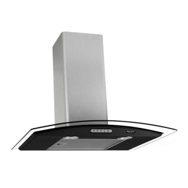 Imagem de Coifa de Parede 60cm Vidro Curvo Terim Preto Com Inox 110V, 110V