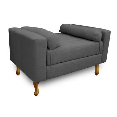 Imagem de Recamier Félix King Size 195cm Linho Chumbo