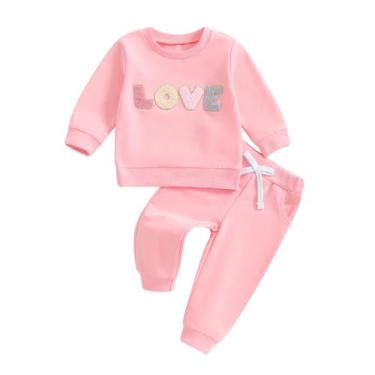 Imagem de Conjunto de roupas: moletom bordado Adobabirl Toddler Baby Girl
