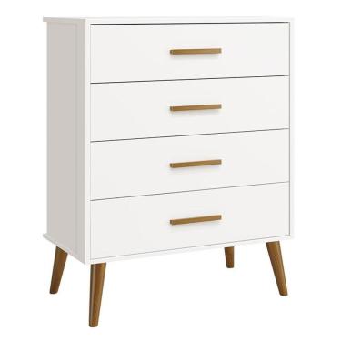 Imagem de Cômoda Gaveteiro Infantil Isis Branco Acetinado - Reller