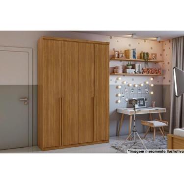 Imagem de Guarda Roupa Solteiro 4 Portas E 2 Gavetas Alonzo Plus Rovere-amêndoa - Lopas