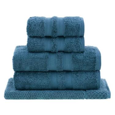 Imagem de Jogo de Toalhas de Banho 5 peças Algodão Egípicio  Buddemeyer, Azul Ma