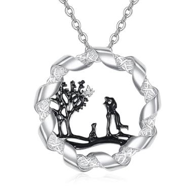 Imagem de HeartMelody Colar delicado, presentes de aniversário para mulheres, colar com pingente banhado a ouro branco 18K, joia presente de aniversário para esposa, namorada, ela