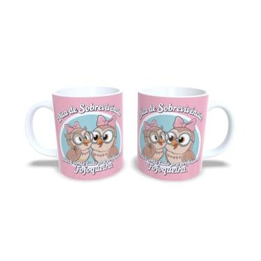 Imagem de Caneca de Cerâmica Corujinha Conselheira, Branca, 325ml, Design Divertido com Ilustração de Coruja (19005)