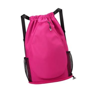 Imagem de oshhni Mochila de tênis, bolsa de badminton, presente versátil com alças de ombro ajustáveis, mochila esportiva para tênis, basquete, academia e atividades, Rosa Vermelha