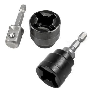 Imagem de TorSor Pacote com 2 adaptadores de tesoura para chave de impacto em vez de chave de catraca para chave de impacto de 1/2 polegada, chave de fenda elétrica sextavada de 1/10.2 cm, furadeira elétrica