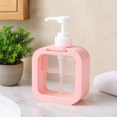 Imagem de Porta Sabonete Líquido Minimalista 300ml – Ideal para Banheiro e Cozinha, Sabão Líquido, Álcool Gel, Detergente, Loção, Creme, Shampoo e Condicionador (Rosa)