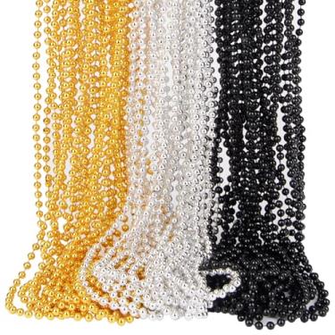 Imagem de Pacote com 45 colares de véspera de ano novo de 2026, colar de 83,8 cm, acessórios para festas, acessórios de festa, preto, prata, ouro, ano novo, para véspera de ano novo, lembrancinhas, suprimentos