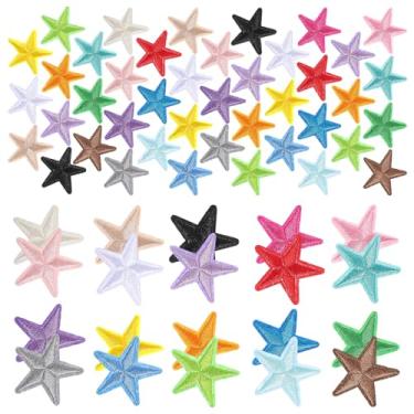 Imagem de 100 peças de adesivos Star Iron on 20 cores, mini 3 cm, costurados, apliques de estrela, enfeites para roupas, pequenos remendos de passar a ferro para jeans, calças, vestido, mochila, chapéu