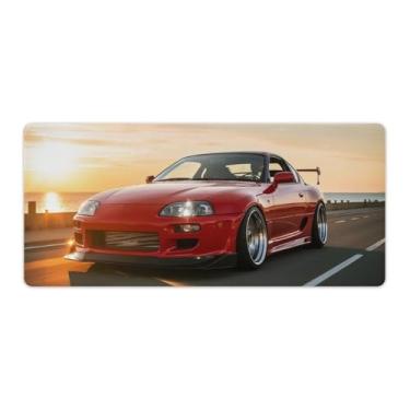 Imagem de HouLaiZhe JDM Sup Sports Extreme Speed Sunset Gaming Mouse Pads JDM Car Desk Pads Grandes Mousepads para teclado de mesa Tapete de computador 40 x 90 cm