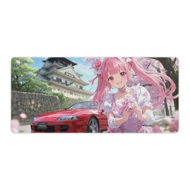 Imagem de HouLaiZhe Tapete de mouse para jogos JDM Sup de anime japonês grande base de borracha antiderrapante acessórios de computador laptop suprimentos bloco de escrita para escritório casa 40 x 90 cm