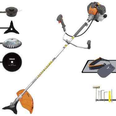 Imagem de Roçadeira Profissional Tekna RL430P À Gasolina 43cc 10.000rpm 1,7HP 4 Opções de Corte Com Faca 3 Pontas, Faca 80 Dentes, Escova de Aço e Carretel