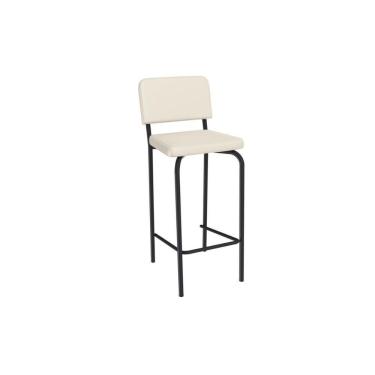 Imagem de Banqueta Sala De Jantar Fiji 1b712prf Aço 1 Un Preto-ano Bege - Kappesberg