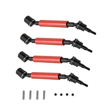 Imagem de ZEZEFUFU 4 peças Harden 45# Eixo de acionamento dianteiro e traseiro de aço para peças de carro RC Arrma Senton Typhon Granite 4X4 1/10 RC