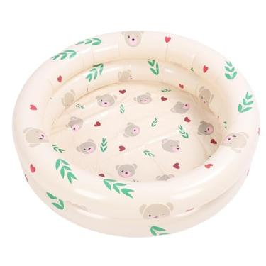 Imagem de Serounder Piscina Infantil Ao Ar Livre, Segura, Portátil, Dobrável, Piscina de Bolinhas para Diversão Interna, Meninos, Meninas, Pvc (Urso Bege)