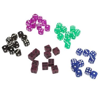 Imagem de KIMISS Conjunto de Dados de Plástico Translúcido de 50 Peças-cubos de Dados de 6 Lados de 0,6 Polegadas Com Cantos Redondos para Jogos de Mesa e Tabuleiro