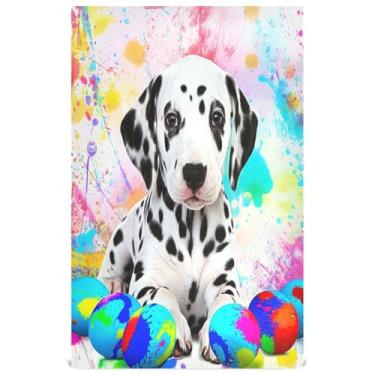 Imagem de Joisal Conjunto de toalha de prato de cozinha de ovos de cachorro coloridos para chá decorativo panos de limpeza fofos panos de limpeza absorventes de banheiro 45 x 71 cm, 6 pacotes