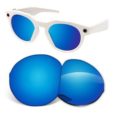 Imagem de Biyxpiv Lentes de substituição de 1,5 mm compatíveis com óculos de sol inteligentes Oakley Meta HSTN OW8002 51 mm, antiarranhões, Azul gelo espelhado